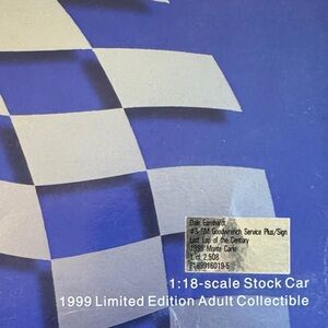 Nascar Blue and White Stock Car Collectible